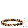 Men's tiger eye beaded bracelet. Color options: Black, Silver - 3 of 4