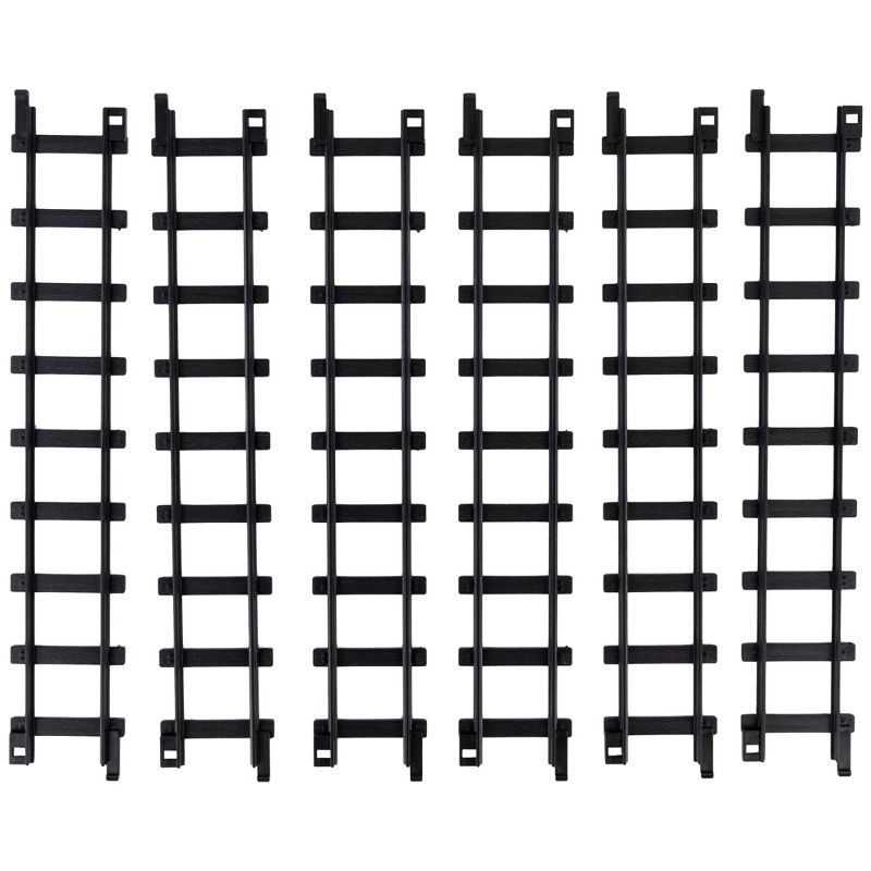 Northlight Pack of 12 Solid Black Replacement Train Set Track Pieces - 2" x 12", 2 of 6