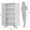 63 Inch Tall Storage Cabinet, Kitchen Pantry Cabinet 5 Tier Bathroom Cabinet with 2 Doors Adjustable Shelves for Kitchen, Dining Room, Bathroom - 2 of 4