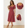 Allegra K Women's Sweetheart Neck Smocked Back Ruffled Hem Floral Dress - 2 of 4
