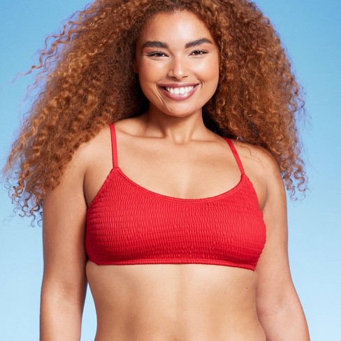 bespotten BES smal Women's Smocked Bralette Bikini Top - Wild Fable™ Red Xl : Target