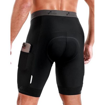 Sportneer Bike Shorts for Men - Padded Cycling Bicycle Shorts with 2 Placed Cargo Pockets for Road and Mountain Bikes