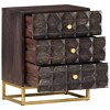 vidaXL Bed Cabinet Black 15.7"x11.8"x19.7" Solid Mango Wood - 4 of 4