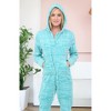 ADR Women's Plush Fleece One Piece Hooded Footed Zipper Pajamas, Soft Adult Jumpsuit PJs with Hood - 4 of 4