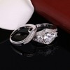 Leaha Wedding Ring Set for Women 3pc Bridal Engagement Band Ginger Lyne Collection - 2 of 4