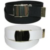 CTM Kid's Cotton Belt with Brass Military Buckle (Pack of 2 Colors) - 4 of 4