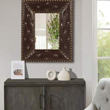 Sofie 21" x 26" Decorative Wall Mirrors With Rectangle PU Covered MDF Framed Mirror-The Pop Home