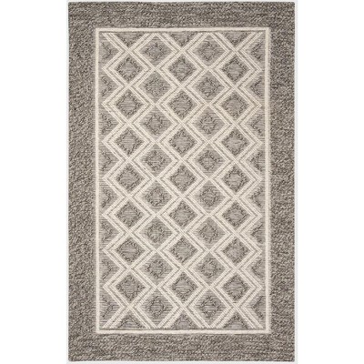 Grey and Ivory Hand-Knotted Wool 8' x 10' Area Rug