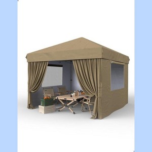 10'x10' Pop Up Canopy Tent with 4 Sidewalls, Portable Outdoor Canopy with Roller Bag - 1 of 4