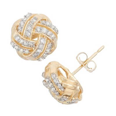 Designs By Gioelli 10K Gold Genuine Diamond Love Knot Stud Earrings