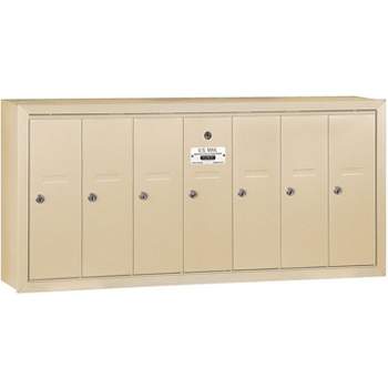 Salsbury Industries 3507SSP Surface Mounted Vertical Mailbox with Master Commercial Lock, Private Access and 7 Doors, Sandstone