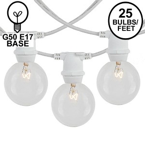 Novelty Lights Globe Outdoor String Lights with 25 In-Line Sockets White Wire 25 Feet - 1 of 4