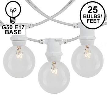 Novelty Lights Globe Outdoor String Lights with 25 In-Line Sockets White Wire 25 Feet