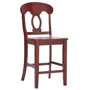 South Hill Napoleon Back 24 in. Counter Chair (Set of 2) - Berry Red - Inspire Q