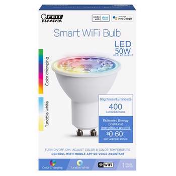 Feit Electric MR16 GU10 LED Smart Bulb Color Changing 50 Watt Equivalence 1 pk