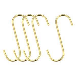 Unique Bargains S-shaped Extra Long Steel for Garden Bathroom Closet Hooks 4 Pcs - 1 of 4