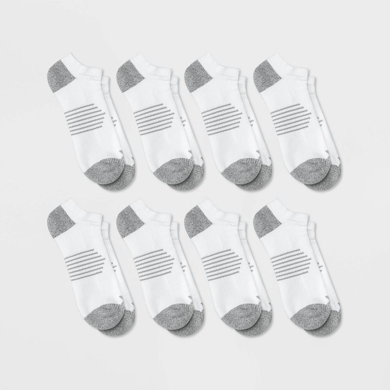 Men's Striped Arch 6+2 Bonus Pack No Show Socks - All in Motion™ 6-12, 1 of 4