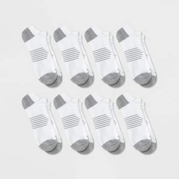 Men's Striped Arch 6+2 Bonus Pack No Show Socks - All in Motion™ 6-12