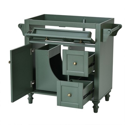 NicBex Bathroom Vanity without Sink/with Sink,Bathroom Sink Vanity with 2 Drawers and a Tip-out Drawer,30 inch Bathroom Sink Cabinet,White/Gray/Green