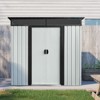 NicBex 6*5ft Multi-Functional Outdoor Garden Shed with Lockable Sliding Doors and Transparent plate for Garden, Lawn, White+Black - 2 of 4