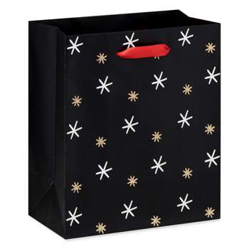 Small 6.5" Gold and White Snowflakes Christmas Gift Bag