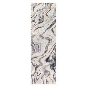 World Rug Gallery Contemporary Marble Washable Non Slip Area Rug - 1 of 4