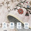 homfan Area Rug Washable Rug Beige Farmhouse Floral Floor Carpet with Rubber Backing, Non Shedding Low Pile Thin Mat, Soft Foldable Printed Carpet - 2 of 4