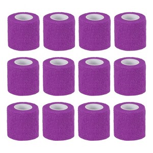 Unique Bargains Self-Adhesive Elastic Breathable Athletic Tapes 12 Rolls 2" x 177" - 1 of 4