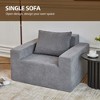 Sapphtopaz Comfortable Bean Bag Chair with Pillow Lazy Sofa Chair Bean Bag Chairs for Adults with High-Density Foam Accent Chair for Living Room - 3 of 4
