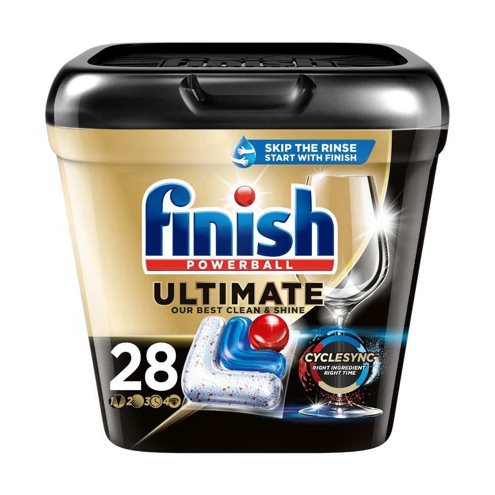 Finish Ultimate Dishwasher Detergent Tabs with CycleSync Technology - 28ct/6 CasePack 