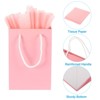 Unique Bargains Durable Paper Bright Color Three-Dimensional Cut Easy to Carry Pink Gift Bags with Tissue 12 Sets - 4 of 4