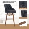 Bar Stools Counter Height Chairs Set Of 2 ,Kitchen Chairs 360 Degree Swivel Wood Legs,Dining Chairs Linen Fabric With Footrest-Cuddlewood - 4 of 4
