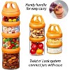 Angel Sar Portable Stackable Food Storage Containers, 4-Piece Airtight Tritan Canisters with Twist Lock Lids, BPA & Phthalate Free, Green & Orange - 2 of 4