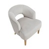 NicBex 1pc Accent Chair Unique Style Velvet Plush Seat Solid Wood Legs Lounge Chair Reading Chair Comfy Chair for Living Room Bedroom Studio - 3 of 4