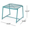 Modern Mesh Outdoor End Table, Rectangle Powder-Coated Metal Patio End Table for Outside Use, Patio Side Table -Christopher Knight Home - 4 of 4