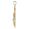 Black Bow Jewelry Men's 14k Two Tone Gold Hollow 2D INRI Crucifix Pendant, 24 x 45mm - 2 of 4