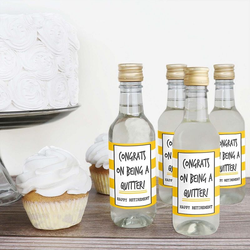Big Dot of Happiness Retirement Party - Mini Wine and Champagne Bottle Label Stickers - Retirement Party Favor Gift for Women and Men - Set of 16, 3 of 7