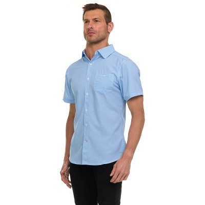 Canada Weather Gear Men’s Short Sleeve Button-Up Shirt – Casual Slim Fit Collared Shirt with Front Pocket – Lightweight Stretch