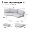 Crestlive products 2PC outdoor handcrafted woven rope design patio sofa for Balcony lawn  Beige - 2 of 4