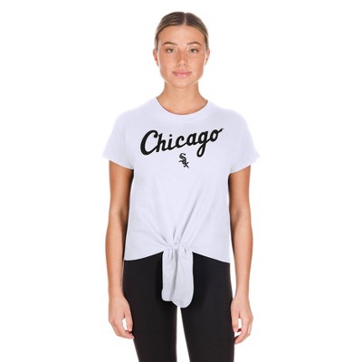 MLB Chicago White Sox Women's White Front Knot T-Shirt