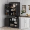 Yukimo 71" Tall Kitchen Pantry Cabinet, LED Light with Sensor, Drawer & Adjustable Shelves, Black - 2 of 4