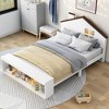 Wood Full Size Bed Frame, White Heavy Duty Storage Space Under The Bed Heavy Duty Frame Bed with Headboard, Footboard No Box Spring Easy Assembly - 3 of 4