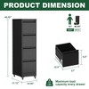 Vynxaria 4 Drawer Metal Locking Vertical File Cabinet on Wheels ¨C Heavy-Duty Lockable Cabinet for Home & Office, Black - 4 of 4
