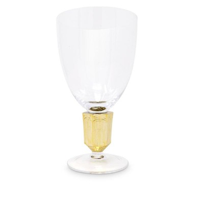 Classic Touch Set of 6 Water Glasses with Gold Stem