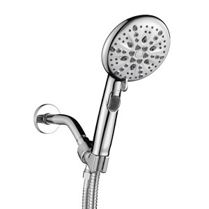 Cobbe High Pressure 9 Functions Shower Head with handheld, Built-in Power Spray, Stainless Steel Hose Adjustable Bracket, Chrome - 1 of 4