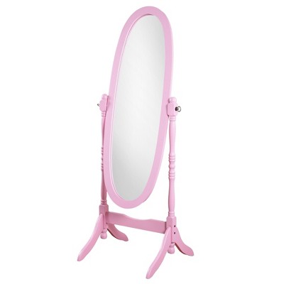 ALEXOUN 59.25 inches Wooden Floor Free Standing Mirror,Traditional Style Oval Dressing Cheval Mirror for Living Room Bedroom Cloakroom