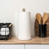 happimess Avery Modern Classic Metal with Non Slip Weighted Marble Base Paper Towel Holder - 2 of 4