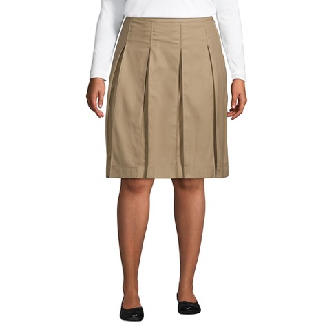 Lands' End School Uniform Women's Plus Size Box Pleat Skirt Top Of Knee ...