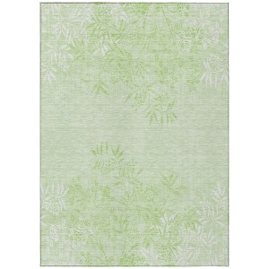 Mint Green Artichoke Green And Ivory Floral Washable Indoor Outdoor Area Rug - 1 of 4