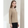 Allegra K Women's Keyhole Stand Collar Long Sleeve Button Front Work Blouses - 4 of 4